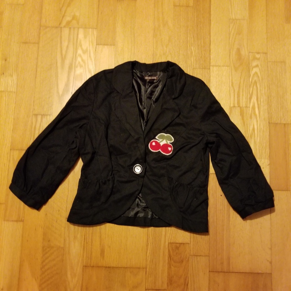 Coco and Chase Cherry Puff Sleeved Blazer